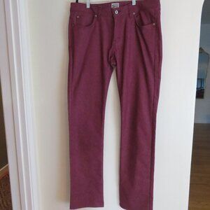 Naked & Famous | Size 38 | Red Burgundy Stretch Skinny Guy Selvedge Denim Pants